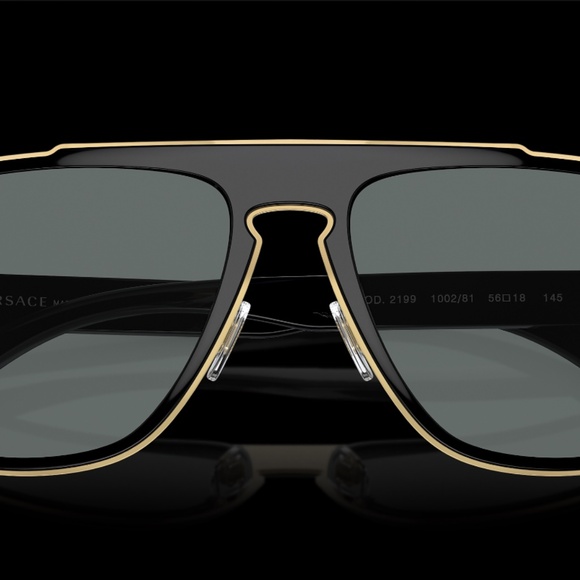 Versace Sunglasses Mod.2199 used unisex polarized Pre Loved Black Gold Designer - Picture 13 of 14